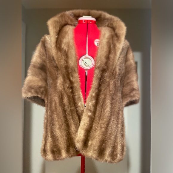Stunning Vintage Denholm’s Brown Mink Fur Stole / Cape 1940s-1950s - Picture 11 of 12
